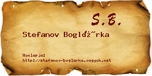 Stefanov Boglárka névjegykártya